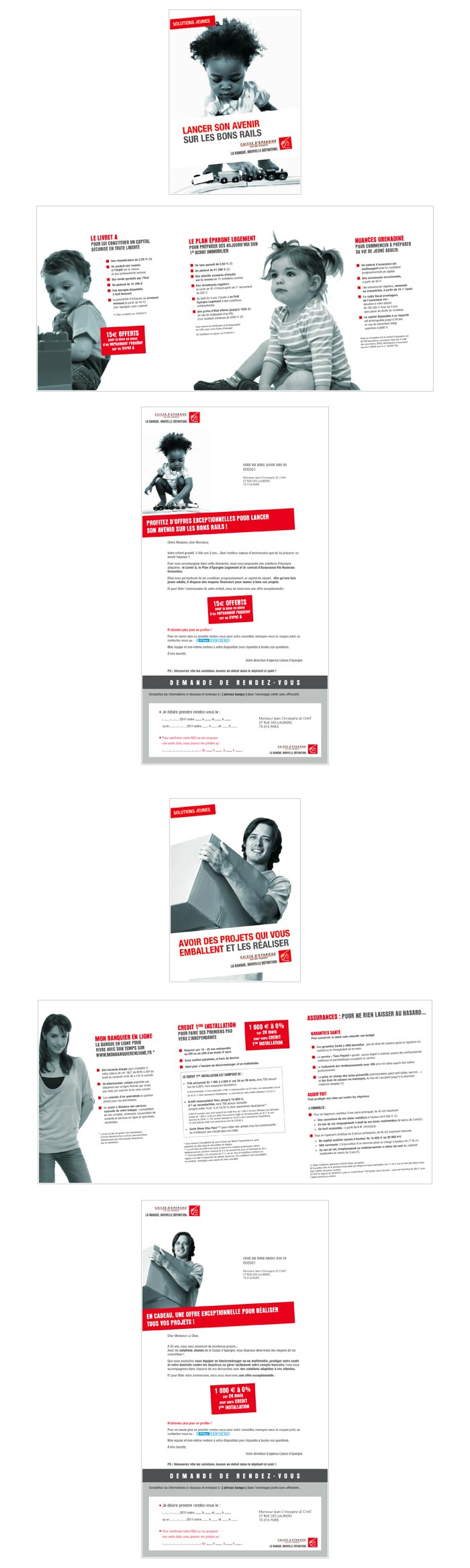 mailings produits jeunes par une banque