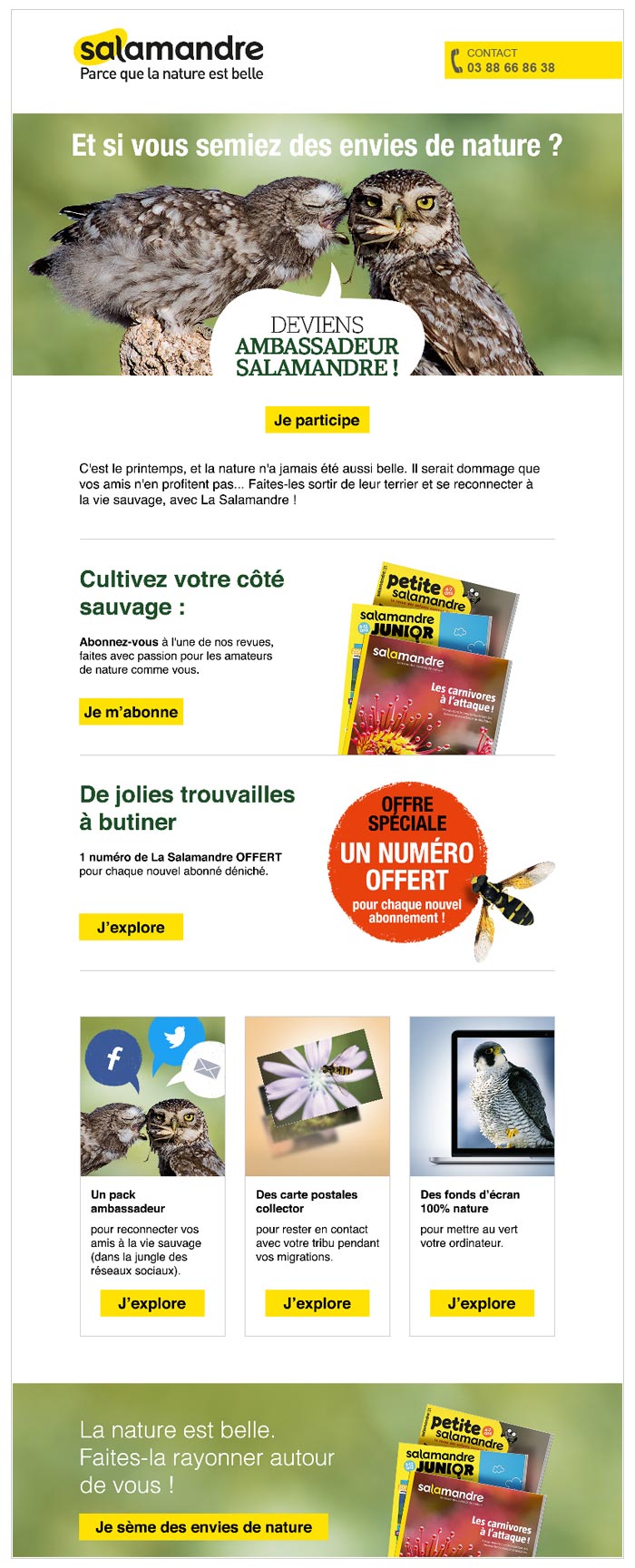 e-mailing pour opération de parrainage