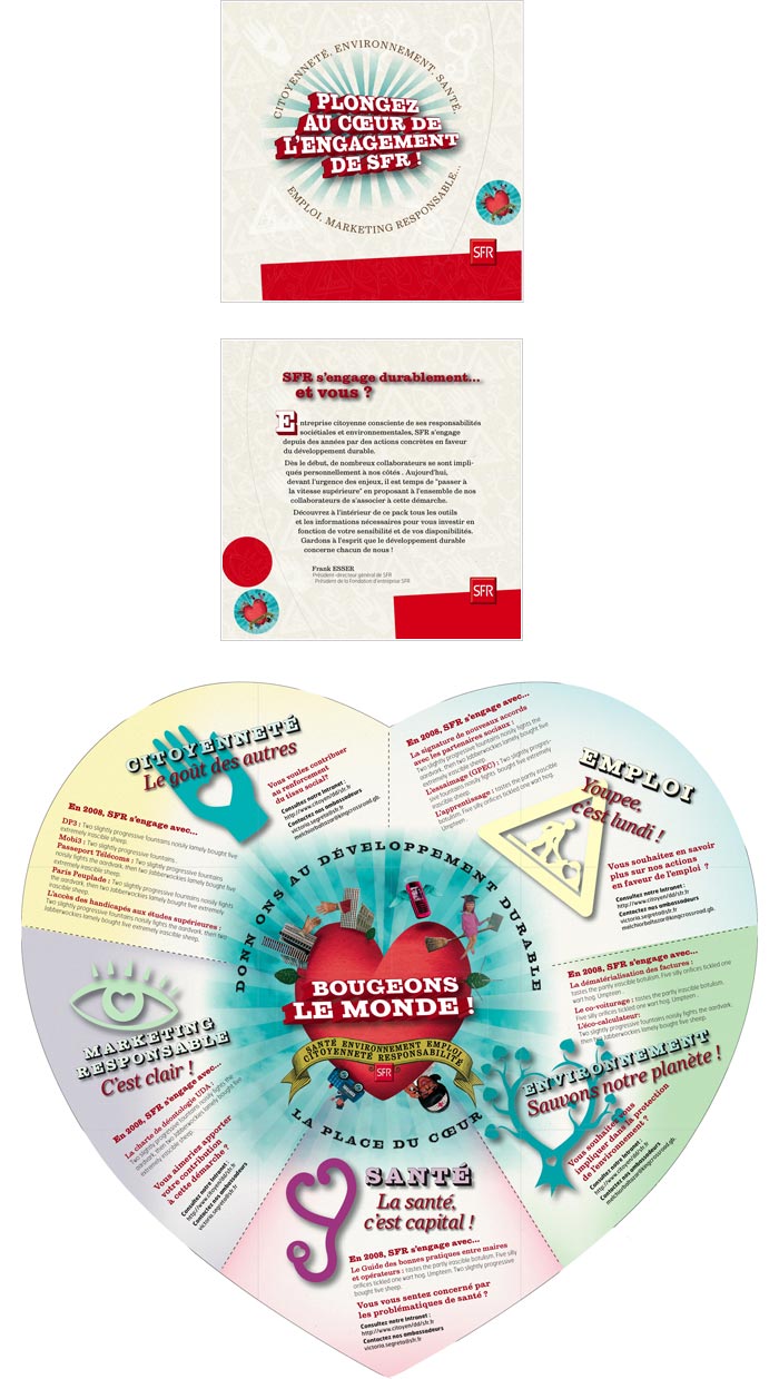 affichage et leaflet sur Développement durable pour communication corporate