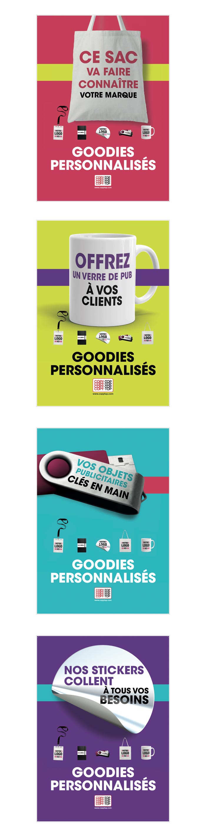 affiches pour goodies et stickers