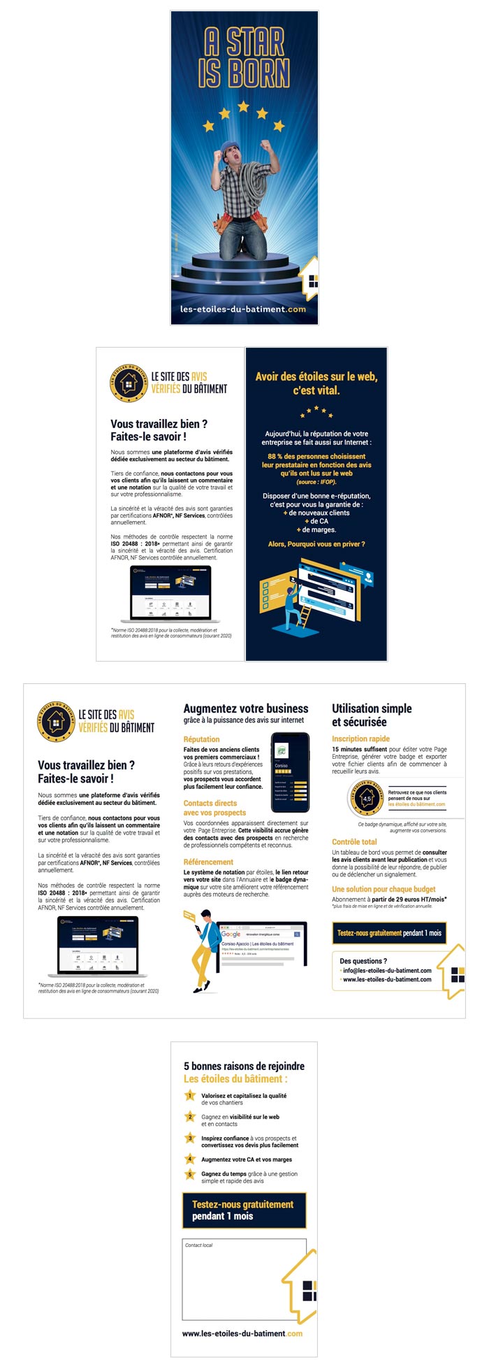 leaflet sur site web d'avis certifiés sur le BTP