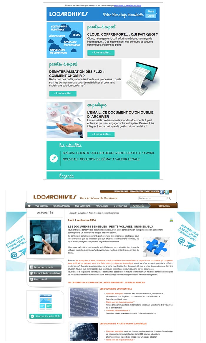 newsletter et contenu web pour entreprise de services informatiques