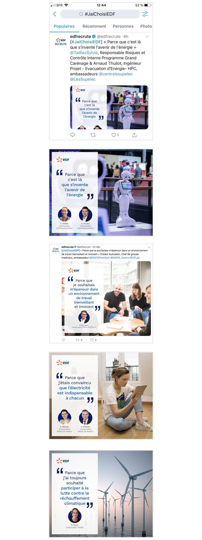 campagne corporate et de recrutement sur Twitter