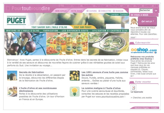 site web secteur agroalimentaire huile d'olive